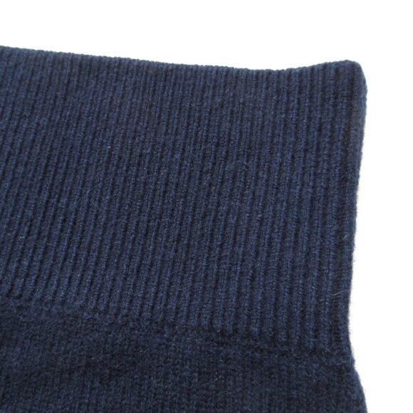 NWT Quince Mongolian Cashmere Fitted Midi in Navy Blue Knit Sweater Skirt L - Picture 6 of 7